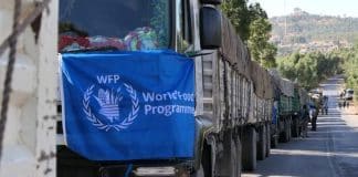En lastbil med WFPs logo