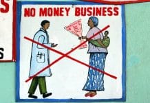 Texten no money no business och en illustration