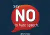 En logo med texten No to hate speech