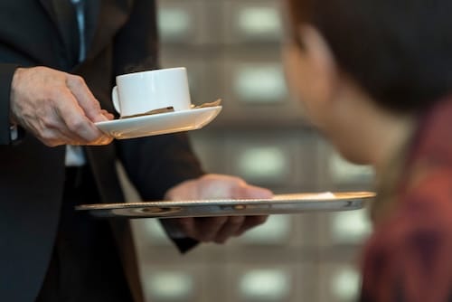 En kaffekopp i närbild